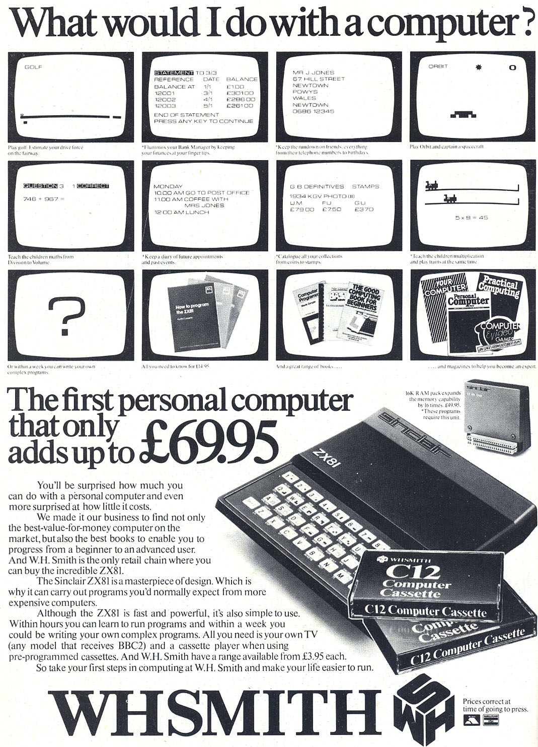 Whsmith Zx81 Poster Zx81 Old Computers Sinclair