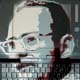 Gordon Moore (2010) 4-colour spray stencil on DEC Hi-Note Laptop